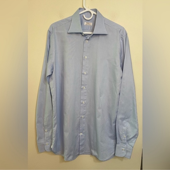 BORRIELLO Napoli Men Made Hand by Michael Jondral Button Down Shirt Sz 16 1-2/42 - Picture 5 of 16